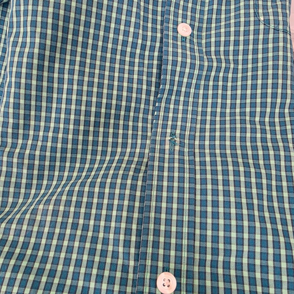 Duluth Trading Co Wrinklefighter Mens 2XL Green Gingham Magnet Button Down Shirt - Picture 4 of 8
